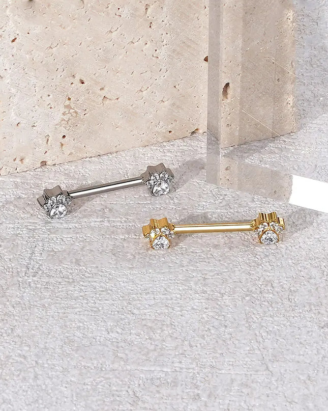 1Pc Titanium Nipple Barbell Piercing Zircon Nipple Ring with Pendant Bar Piercing Internally Threaded Women Body Accessaries