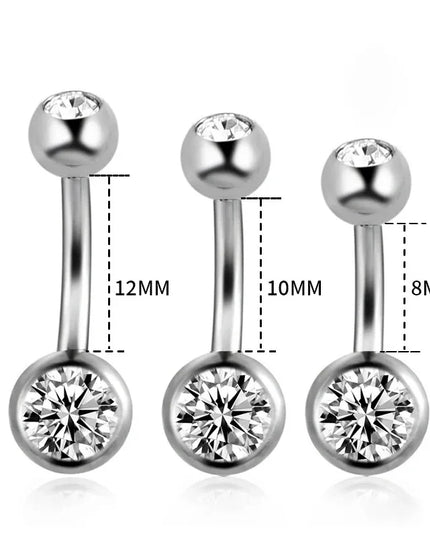1Pc Belly Button Ring for Women, 316L Stainless Steel Belly Ring Piercing 8/10/12mm Belly Button Stud for Women