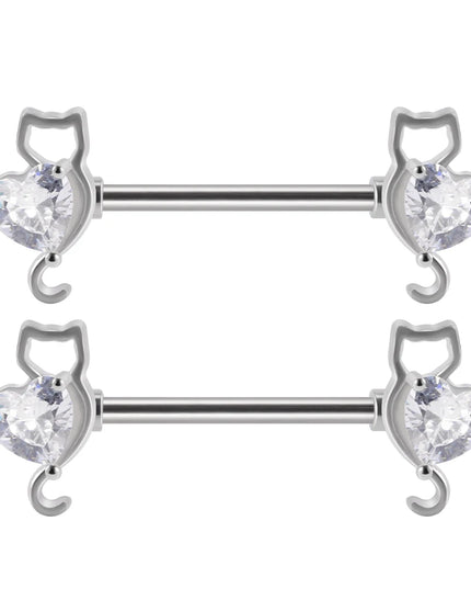 1Pair Sword Cross Nipple Piercing Barbell Surgical Steel Crystal Nipple Shield Cover Heart Butterfly Nipple Ring Body Jewelry14G