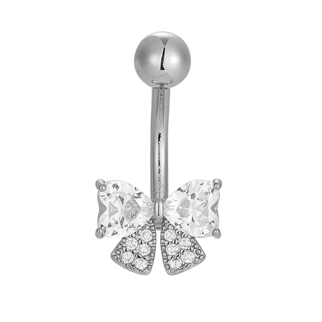 1PC 14G Surgical Steel Belly Button Rings Bow Butterfly Snake Cubic Zirconia Belly Button Barb Ombligo Piercing Jewelry