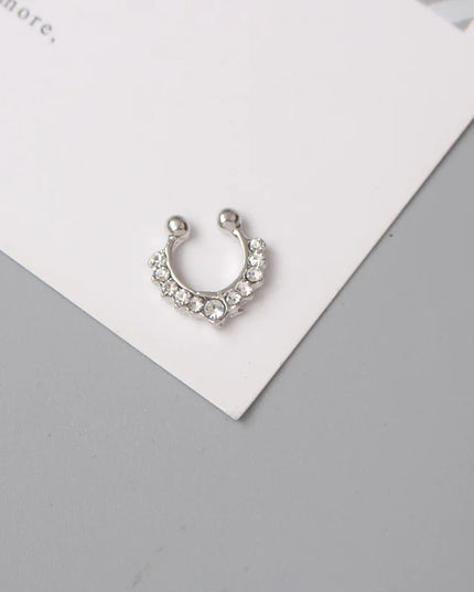 1 PC Fake Piering Nose Ring for Women Clip Septum Rock Hip Hoop punk Crystal Body Jewelry Fake Perforation Nose Studs