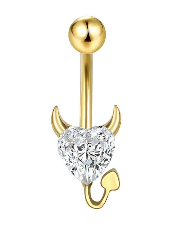 1Pc Titanium Zircon Belly Button Ring Round Heart Flower Navel Piercing Nombril Jewelry 14G Belly Piercing Ombligo