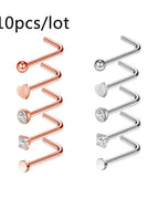 10PCS-L / Nose Rings & Studs / body|Round
