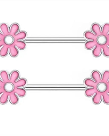 2 Pcs Stainless Steel Pink Nipple Piercing Jewelry Heart Wings Niplple Barbell Moon Devil Nipple Rings Body Piercing Pezon Mujer