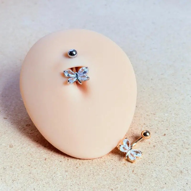 Belly Button Ring Trendy Dragonfly Butterfly Shape Sexy Comfort Fit Navel Piercing Jewelry for Girls Pool Party Beach Trip