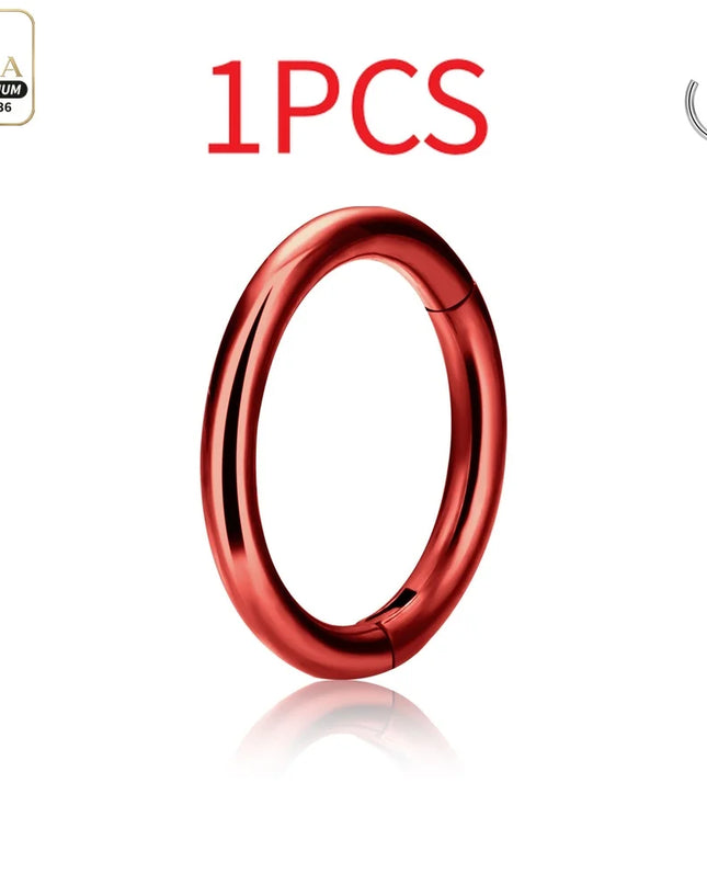 Nose Rings G23 Titanium Lip Ring For Women And Men Piercing Jewelry Hoop Earrings Mixed Color Body Clips Hinged