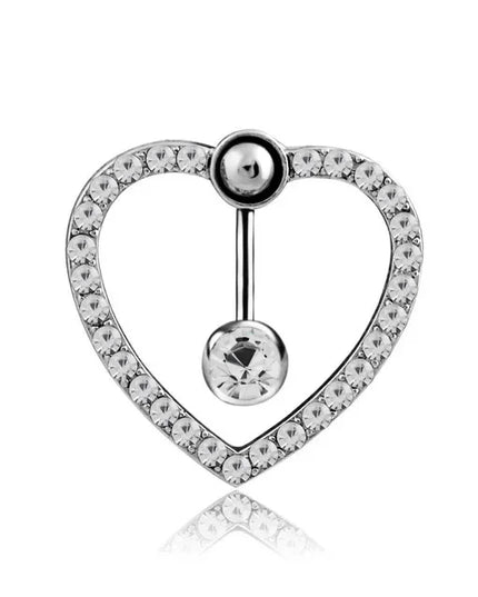 Dainsty Dangled Belly Button Rings Surgical Steel 14G Bar Navel Piercing Ring Crystal CZ Bee Flower Heart Belly Ring Ear Jewelry