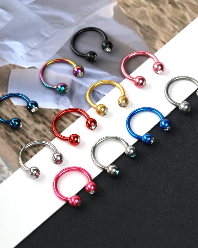 1pc Fashionable Titanium Steel Nose Ring Stainless Steel Nose Ring C-shaped Nose nail Minimalist Punk Piercing Jewelry
