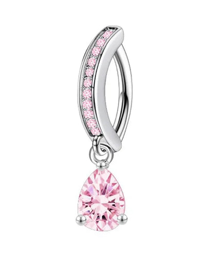 Pink Butterfly Belly Button Piercing Jewelry Women Cz Navel Barbell Fashion Crystal Reverse Curved Belly Rings Piercing Ombligo