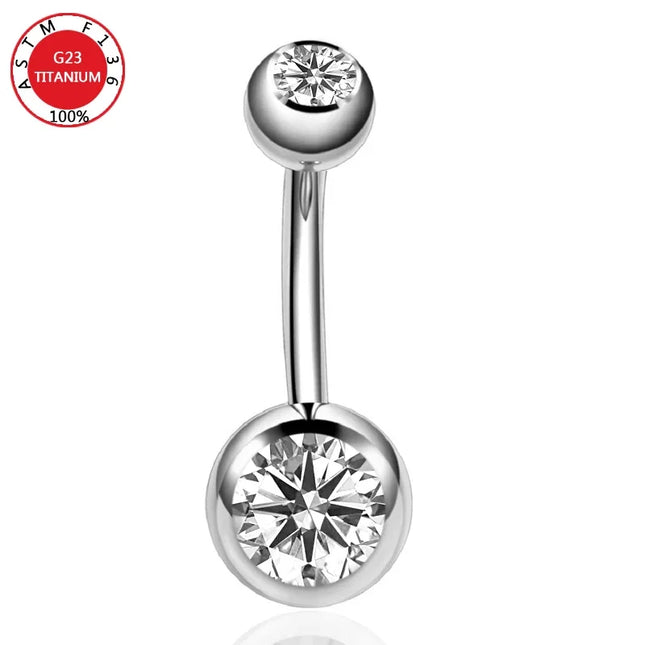 Belly Button Piercing Cartilage Diaphragm Navel Titanium Surgical Steel Woman Zircon Crystal Body Jewelry Women Accessories