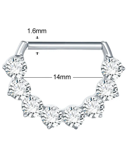 1Pc G23 Titanium CZ Zircon D Shape Nipple Piercing Ring 14G 14mm Nipple Barbell Jewelry Women Girl Nipple Shield Jewelry