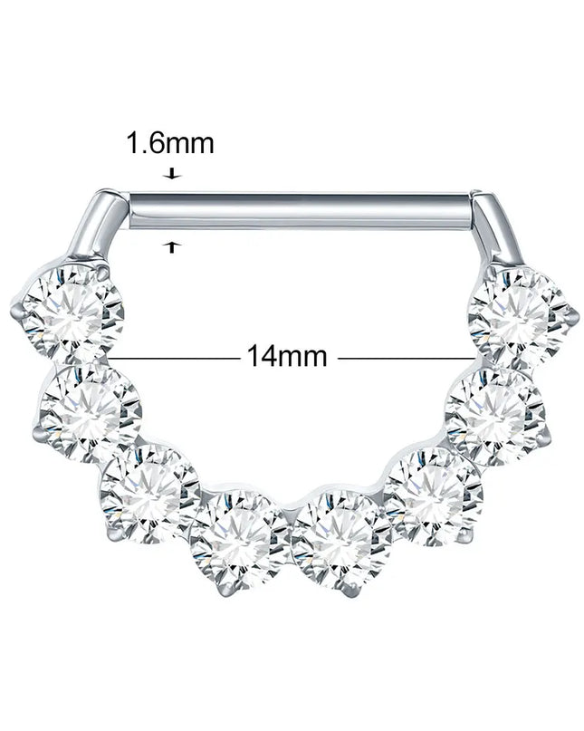 1Pc G23 Titanium CZ Zircon D Shape Nipple Piercing Ring 14G 14mm Nipple Barbell Jewelry Women Girl Nipple Shield Jewelry