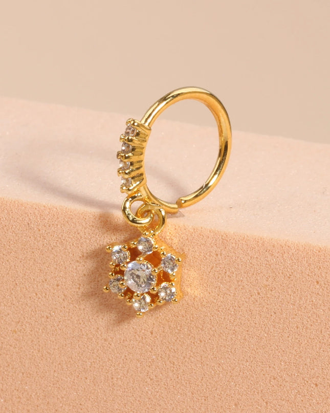 Nose Rings Hoop for Women Men Body Piercing Jewelry Cartilage Earring Nose Dangling CZ Cross Crown Starfish Dangle Nose Ring