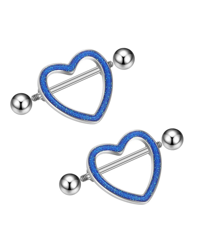 2pcs Heart Bear Dangled Nipple Piercings Screwed 14G Flower Butterfly Shield Bar Barbell Nipple Ring Piercing Nombril Jewelry