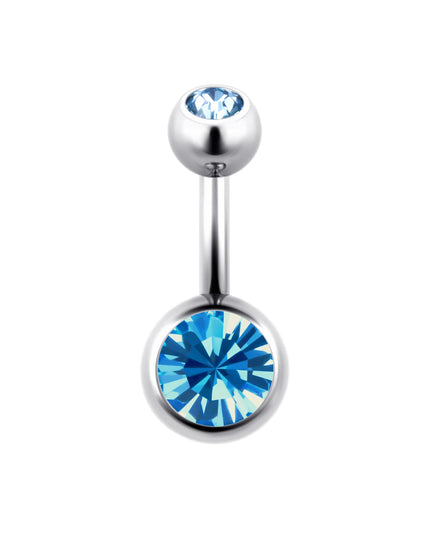 ASTM F136 Titanium Belly Button Ring 14G CZ Navel Barbell Body Jewelry 6/8/10/12mm Hypoallergenic 1Pc