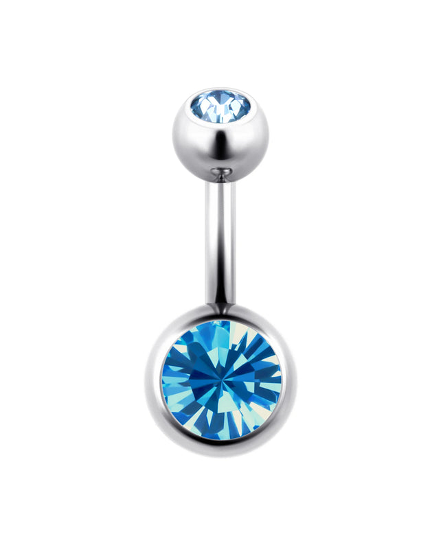 ASTM F136 Titanium Belly Button Ring 14G CZ Navel Barbell Body Jewelry 6/8/10/12mm Hypoallergenic 1Pc