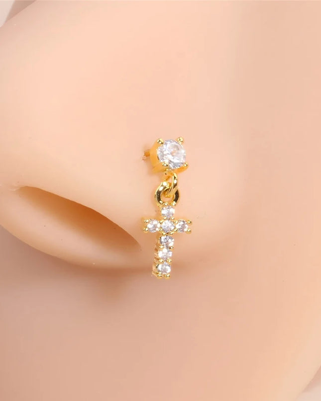 Nose Rings Studs for Women Nose Piercings Jewelry Nose Rings Bone Shape Nose Studs Screw Hypoallergenic Nostril