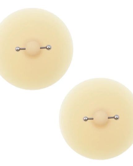Women Nipple Cover with Faux Piercing Lingerie Breast Pasties Adhesive Chest Pad