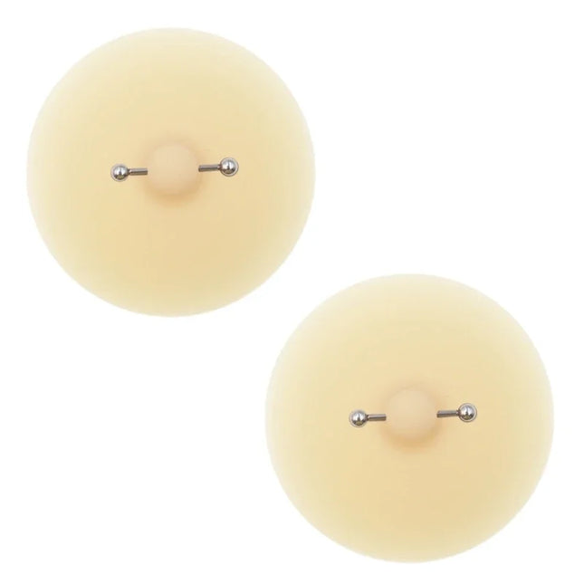 Women Nipple Cover with Faux Piercing Lingerie Breast Pasties Adhesive Chest Pad