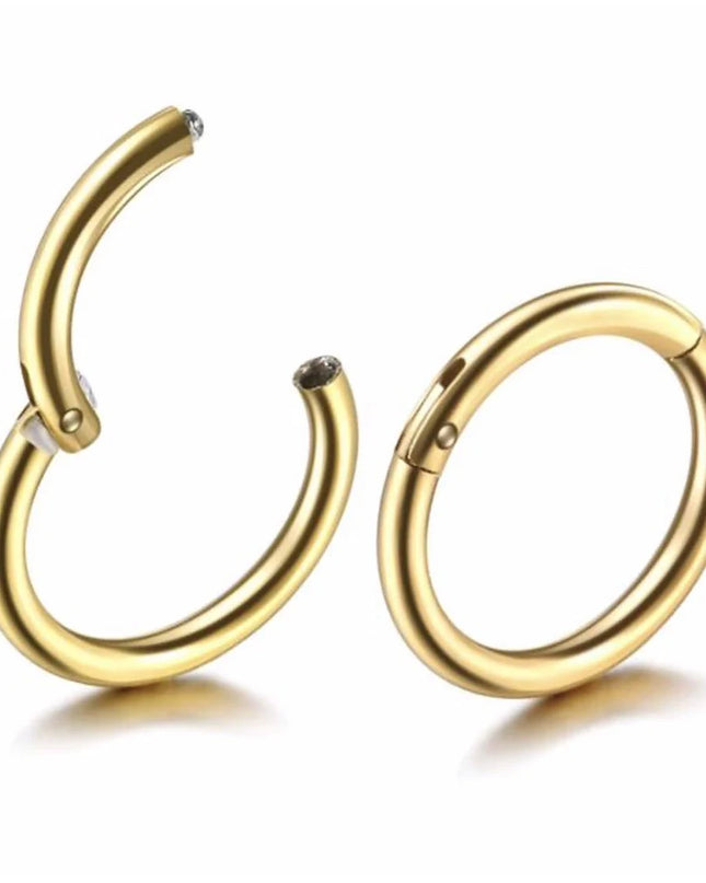 Surgical Steel Nose Rings Septum Piercing Earrings Hinged Segment Clicker Hoop Lip Nipple Ear Cartilage Helix Perforated Jewelry