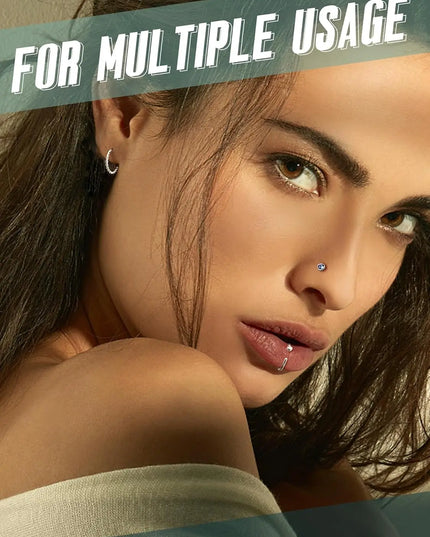 Bobisty 1Pc Nose Rings for Women Men Surgical Stainless Steel Retainer Clear Nose Rings Hoops Cartilage Tragus Piercing Jewelry