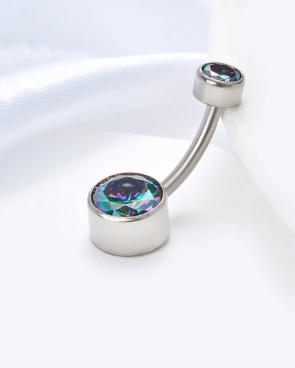 Belly Piercing Button Rings G23 Titanium Astm F136 14g Body Jewelry Internally Threaded Navel Ring Zirconia Earrings Zircon