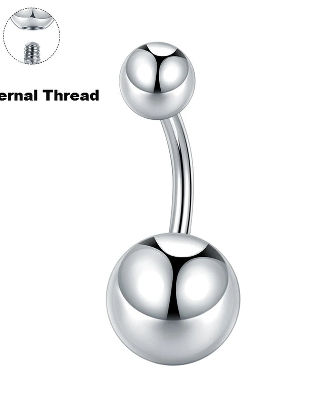 1Pc/5Pcs G23 Titanium Belly Button Rings for Women Double Balls Navel Rings Ombligo Piercing Body Jewelry