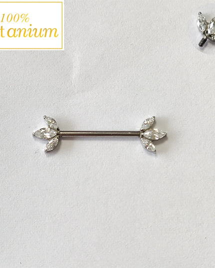 G23 Titanium Nipple Piercing Ring 14G/16G Internal Thread Crystal Zircon Nipple Shield Barbell Helix Earrings Sexy Women Jewelry