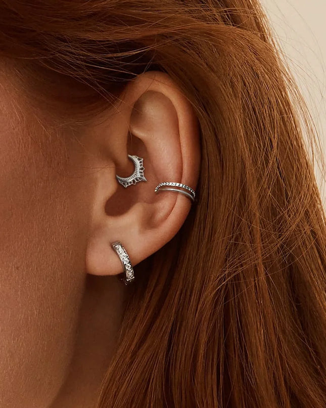 Giga 1PCS Vintage Stainless Steel Nose Rings Hinged Septum Earrings Cartilage Tragus Helix Hoops Body Piercing Jewelry