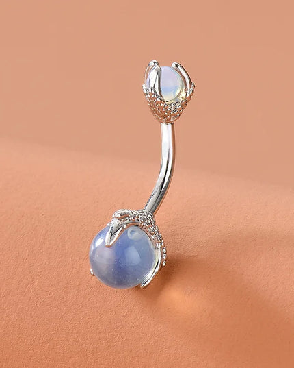 Belly Button Clear Zircon Bezel Piercing Internally Threaded Navel Ring Body Jewelry Belly Ring Gifts