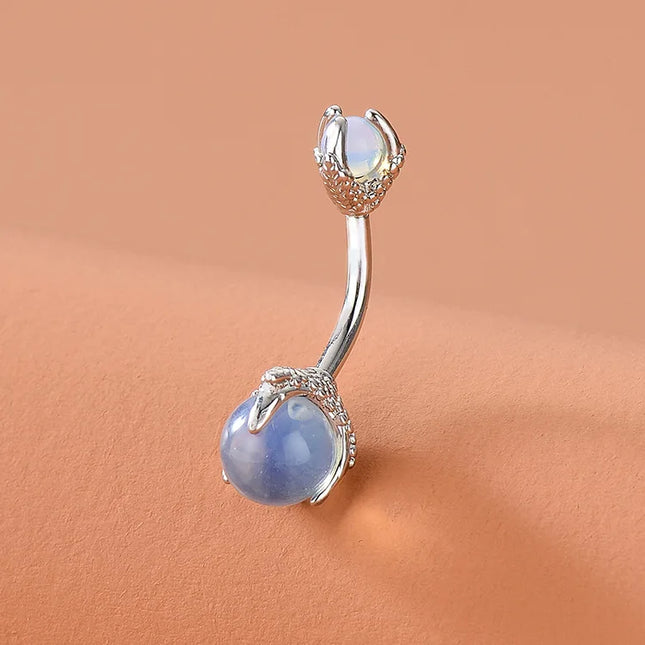 Belly Button Clear Zircon Bezel Piercing Internally Threaded Navel Ring Body Jewelry Belly Ring Gifts