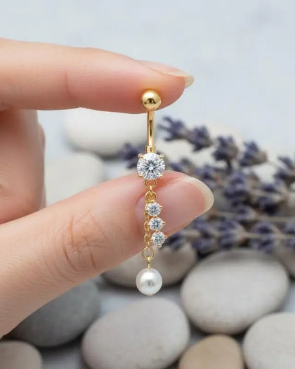 Crystal Pendant Belly Button Ring For Women Star Zircon Navel Ring Jewelry Pentagram Belly Ring Sexy Body Piercing Jewelry