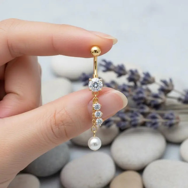 Crystal Pendant Belly Button Ring For Women Star Zircon Navel Ring Jewelry Pentagram Belly Ring Sexy Body Piercing Jewelry