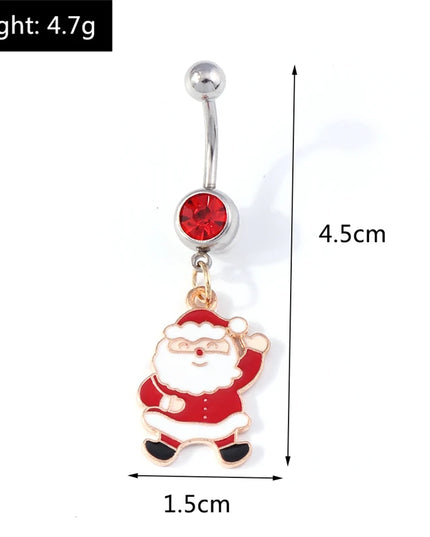 Cute Christmas Tree Belly Button Rings for Women Sexy Piercing Body Jewelry Navel Rings Girls Party Festival Jewelry Gifts
