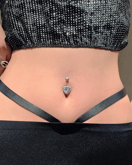 Zircon Crystal Belly Button Piercing Rings for Women Navel Ring Surgical Steel Barbell Heart Butterfly Body Piercing Jewelry