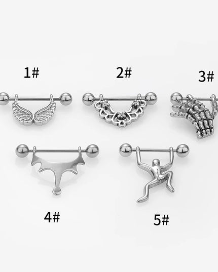 1PC Stainless Steel Matte Nipple Piercing 14G Nipple Ring Body Jewelry Bulk Tongue Piercing Lot Nipple Piercing Bar Pack