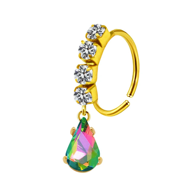 Nose Piercing Nose Ring Stainless Steel Colorful Nose Ring Dangle Nose Rings Piercing Jewelry For Women