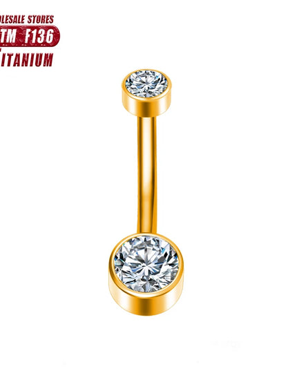 F136 Titanium Belly Button Piercing Industrial Hinge Segment External Helix Zircon Fashion Charming Women Body Jewelry Wholesale