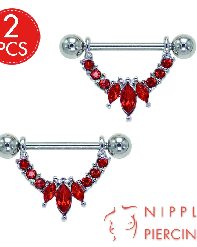 1Pair Surgical Steel Nipple Rings Nipple Piercing Bar Jewelry for Women Men with Sparkle CZ 14G Barbell Body Jewelry Accessories