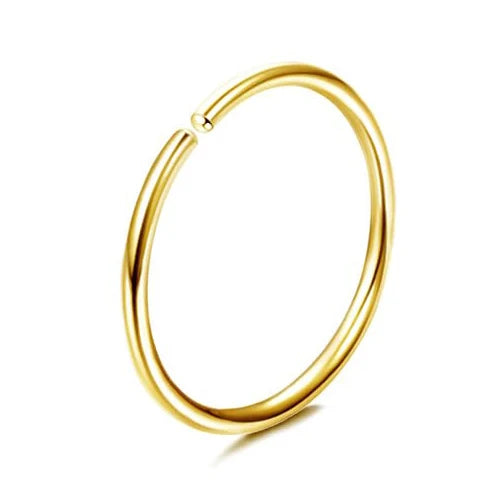 Florideco 14K Gold Plated Nose Rings for Women Men 20G Stainless Steel Nose Rings Hoops L Shaped Studs Nostril Piercings Jewelry