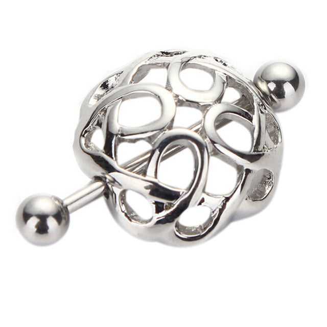 Straight Rod Snake Wing Nipple rings Breast Ring Heart Shaped Adjustable Nipple Piercing Human Jewelry