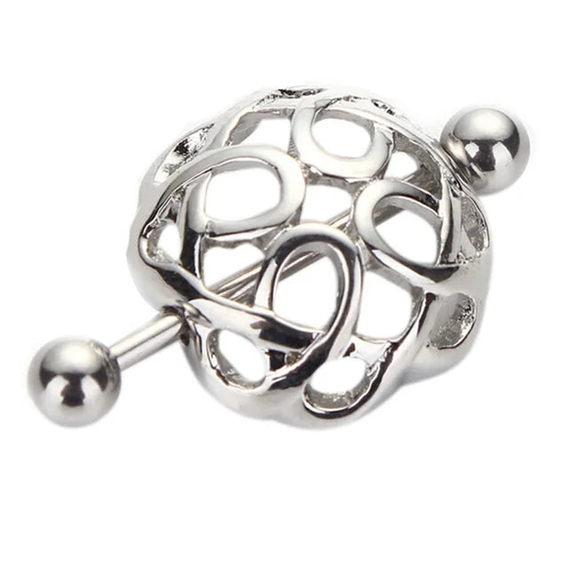Straight Rod Snake Wing Nipple rings Breast Ring Heart Shaped Adjustable Nipple Piercing Human Jewelry