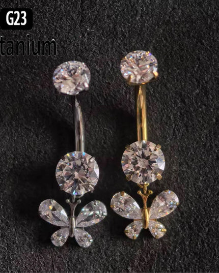 Belly Piercing Button Rings G23 Titanium ASTM F136 14g Internally Threaded Navel Ring Earrings Sexy Button Piercing Body Jewelry