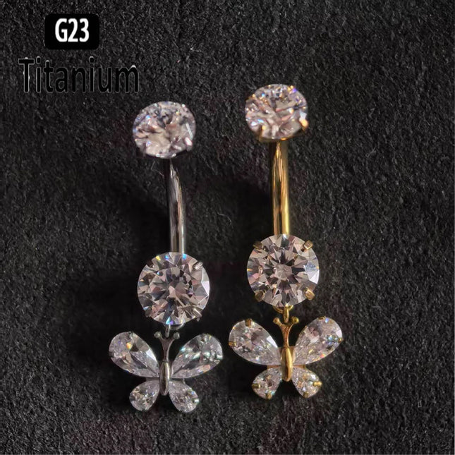 Belly Piercing Button Rings G23 Titanium ASTM F136 14g Internally Threaded Navel Ring Earrings Sexy Button Piercing Body Jewelry