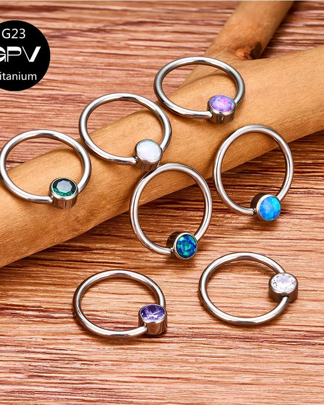 G23 Titanium Nose Ring Middle Clip Ball Popular Men's And Women's Punk Puncture Jewelry Nasal Septum Ring