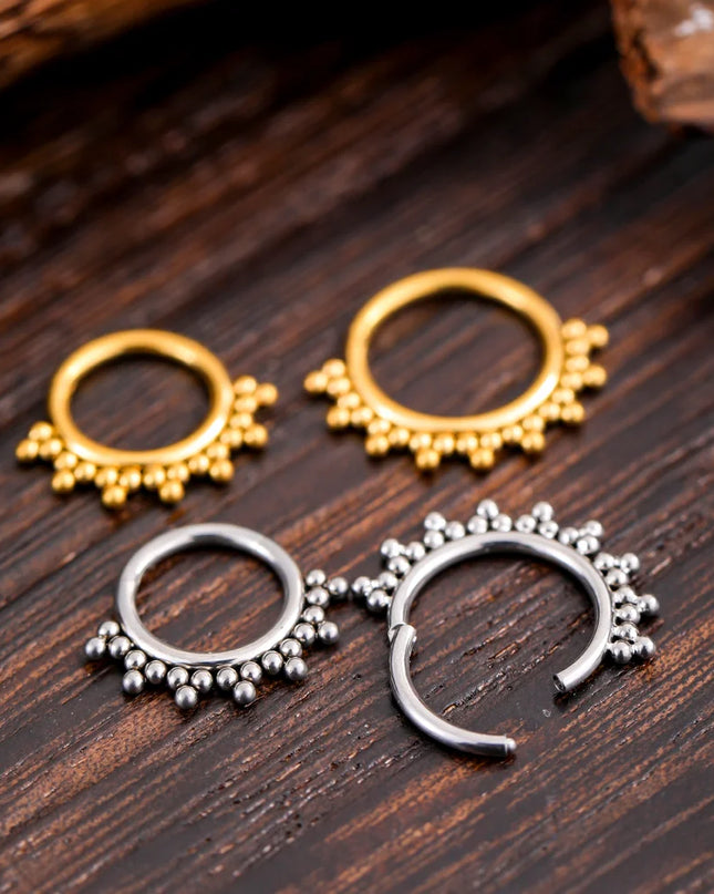 Nose Rings G23 Titanium Piercing Beads Earrings 16G Segment Hinged Nose Clickers Ear Daith Tragus Cartilage Piercing Jewelry