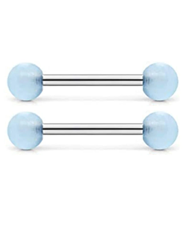 48 Pcs/2 Pcs Nipple Ring Tongue Ring Surgical Steel Straight 14G Barbell Piercing Jewelry 12MM 14MM 16MM Women's and Men's Glow