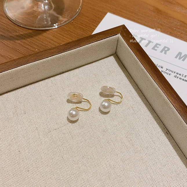 Pearl Ear Clip Fashion Without Ear Hole Earings Simple Ear Cuff Fake Piercing Fashion Jewelry Sweet Earings For Women