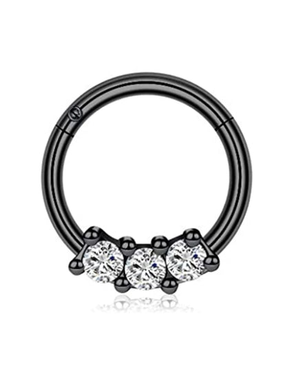 WKOUD Septum Rings Hoop Nose Ring Horseshoe Stainless Steel Cartilage Earrings Hoop Helix Tragus Septum Piercing Jewerly Black