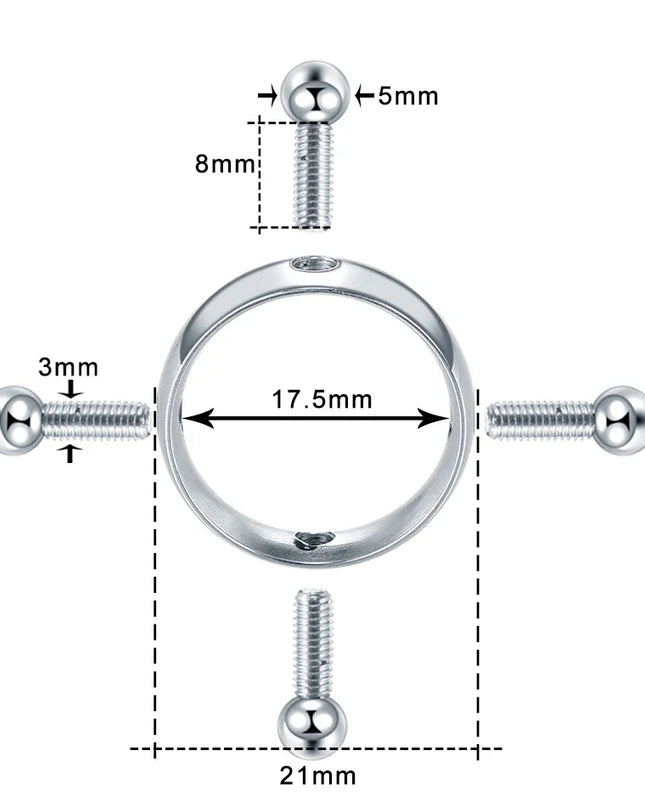 2pcs/lot Steel Round Screw Faux Nipple Clip Rings Sexy Piercing for Women Non Piercing Fake Breast Nail Shield Ring Jewelry Gift